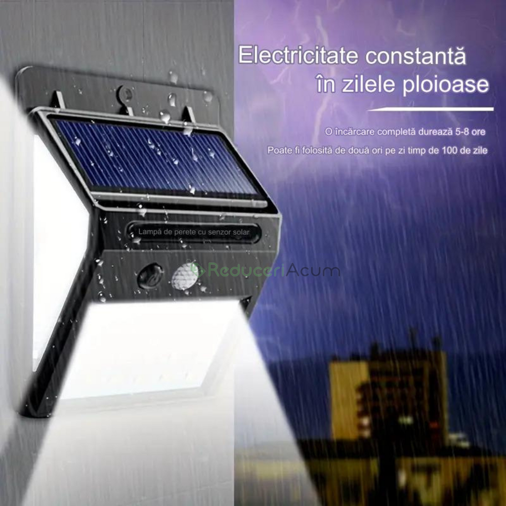 Lampa LED cu incarcare solara si senzor de miscare
