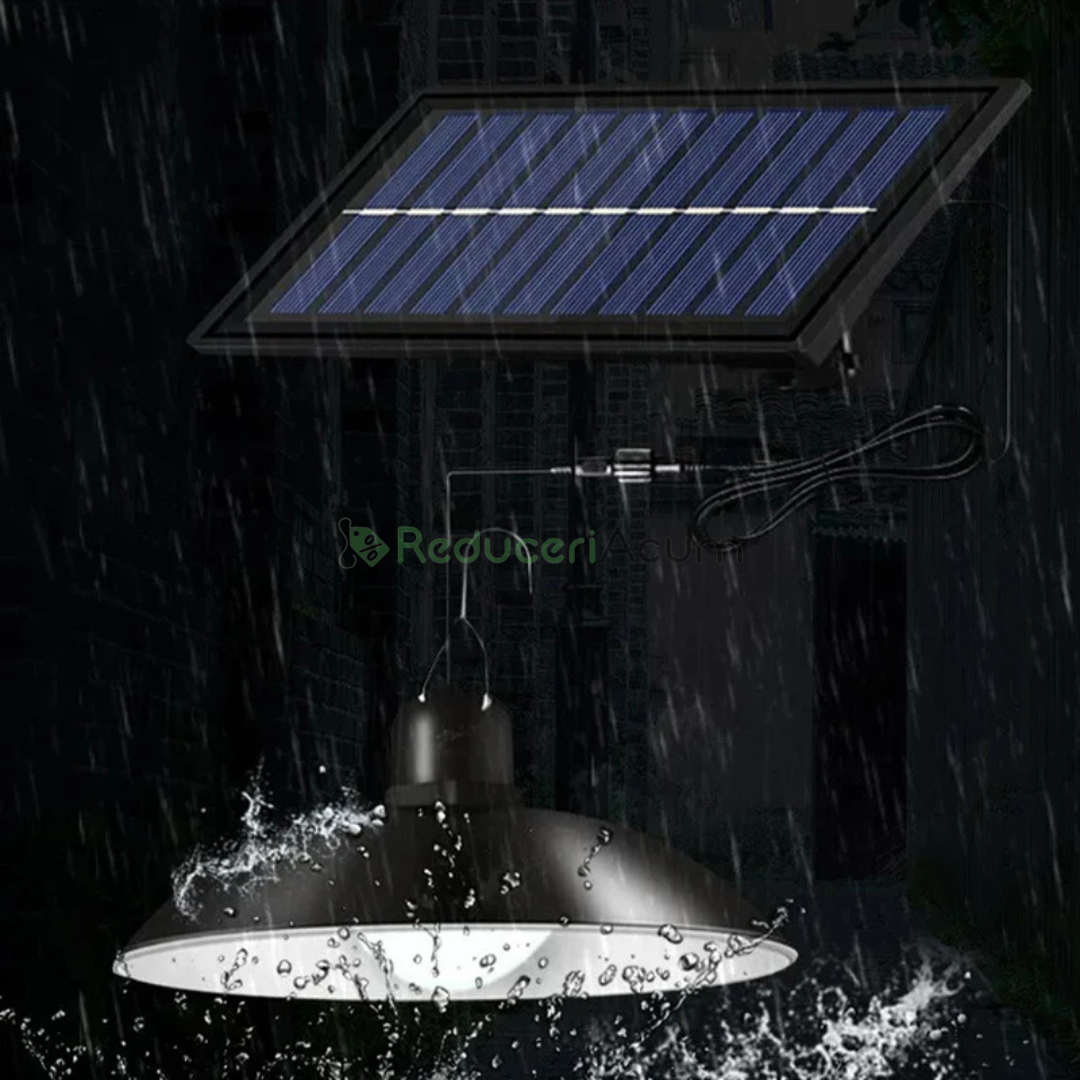 Panou Solar cu 1 Bec LED cu Aplica si Telecomanda