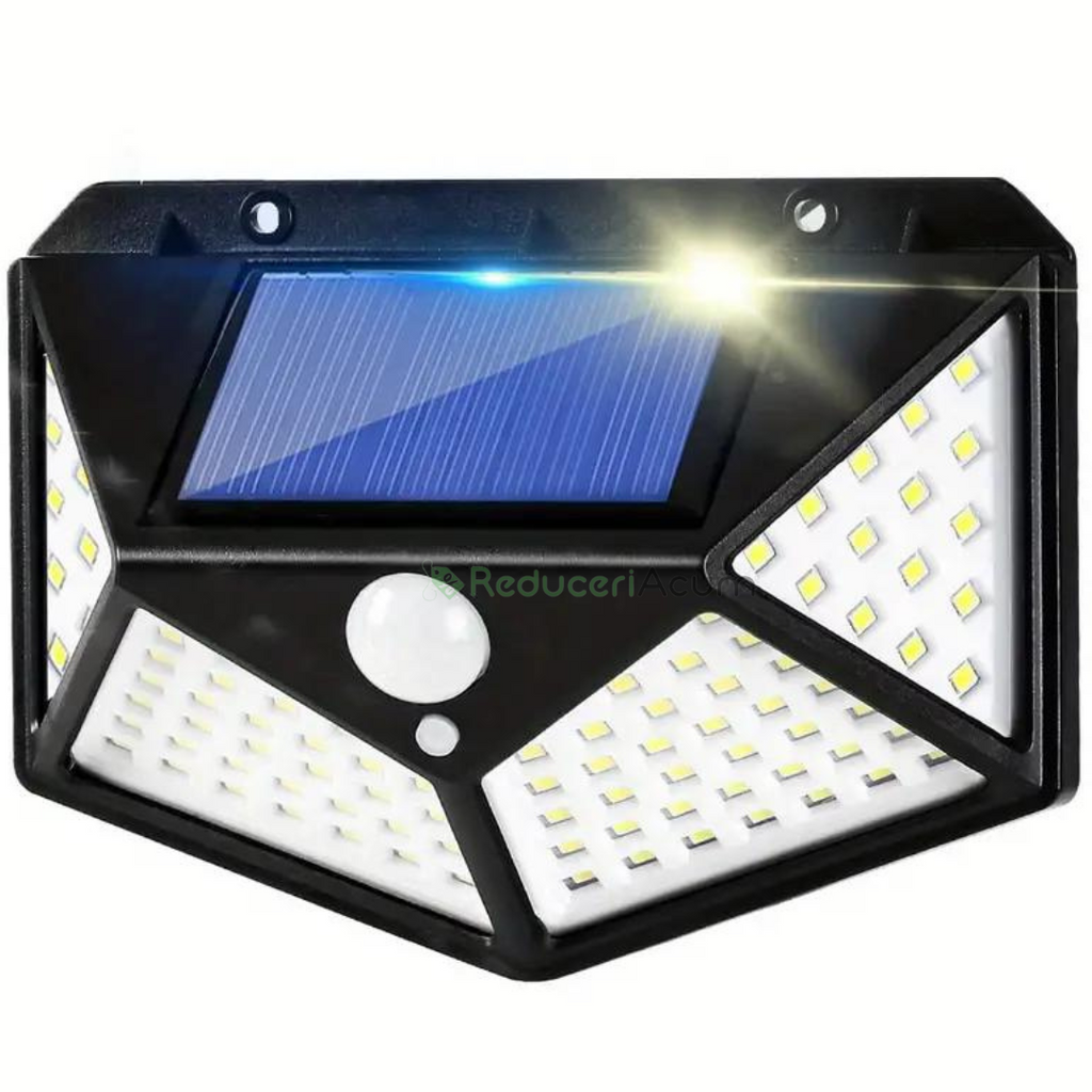 Set 2 x Lampa solara 100 Led cu senzor de miscare