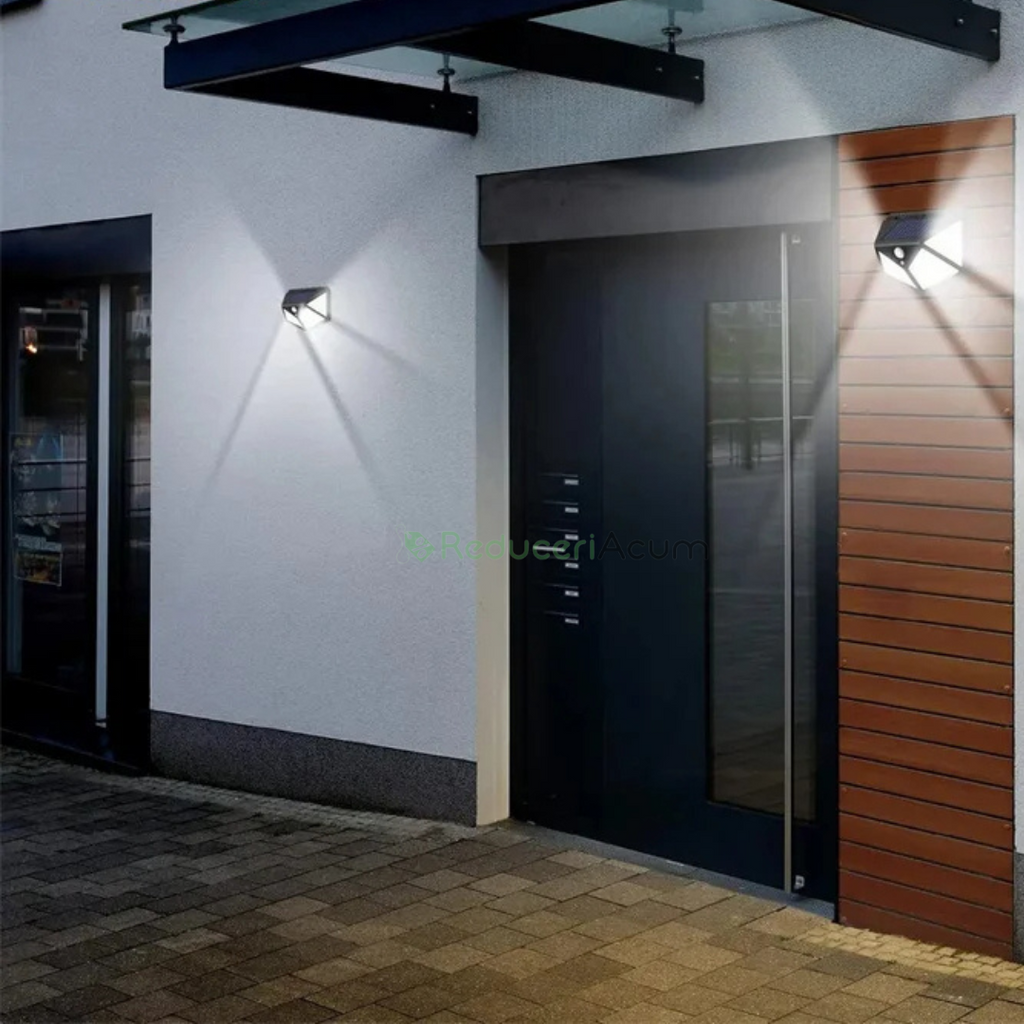 Set 2 x Lampa solara 100 Led cu senzor de miscare