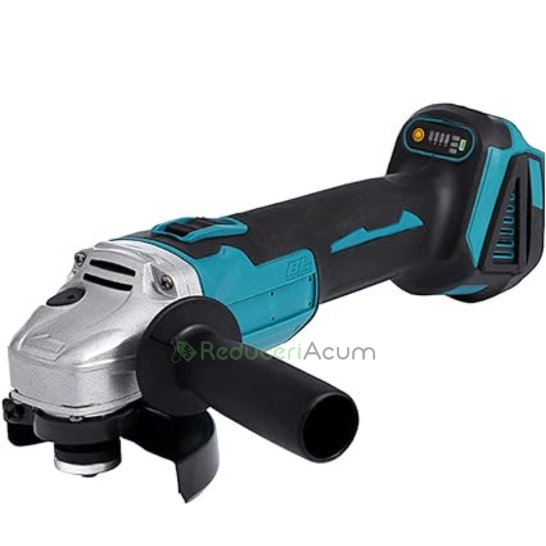 POLIZOR UNGHIULAR , FLEX CU ACUMULATOR , LEICH MANN , 2 ACUMULATORI 48 V 6 AH , 11.000 RPM , XGT, ALBASTRU