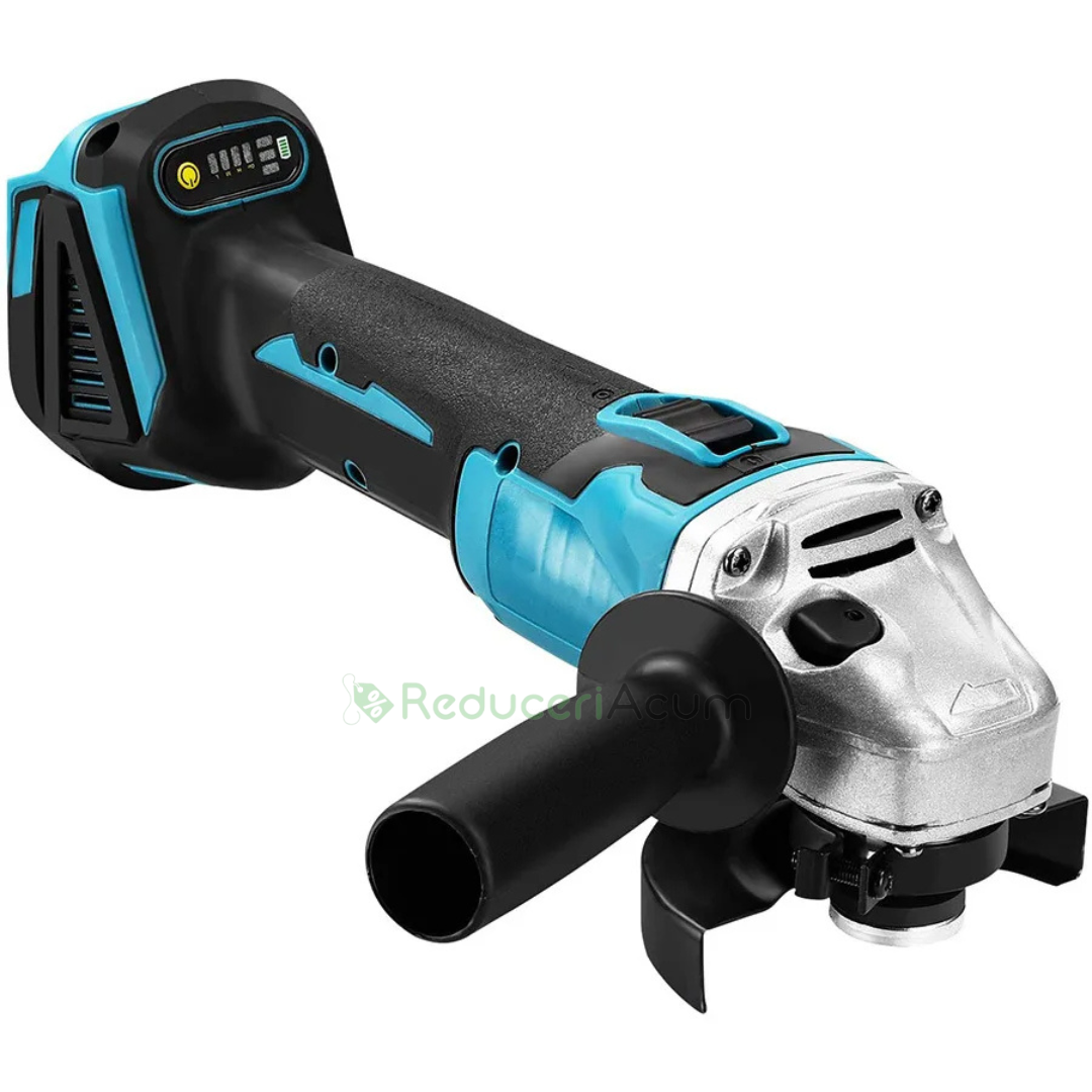 POLIZOR UNGHIULAR , FLEX CU ACUMULATOR , LEICH MANN , 2 ACUMULATORI 48 V 6 AH , 11.000 RPM , XGT, ALBASTRU