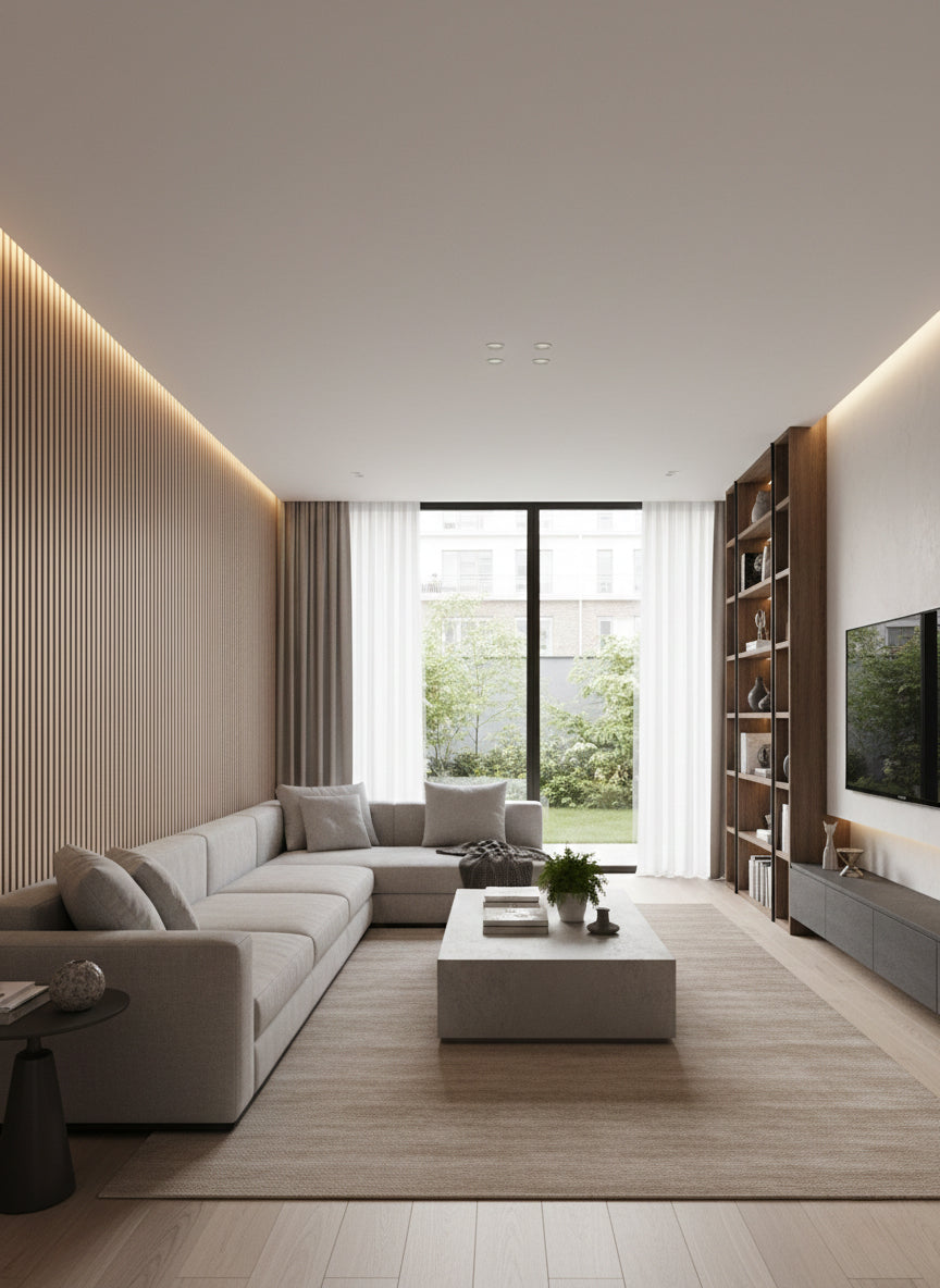Riflaj perete interior Bej Striat