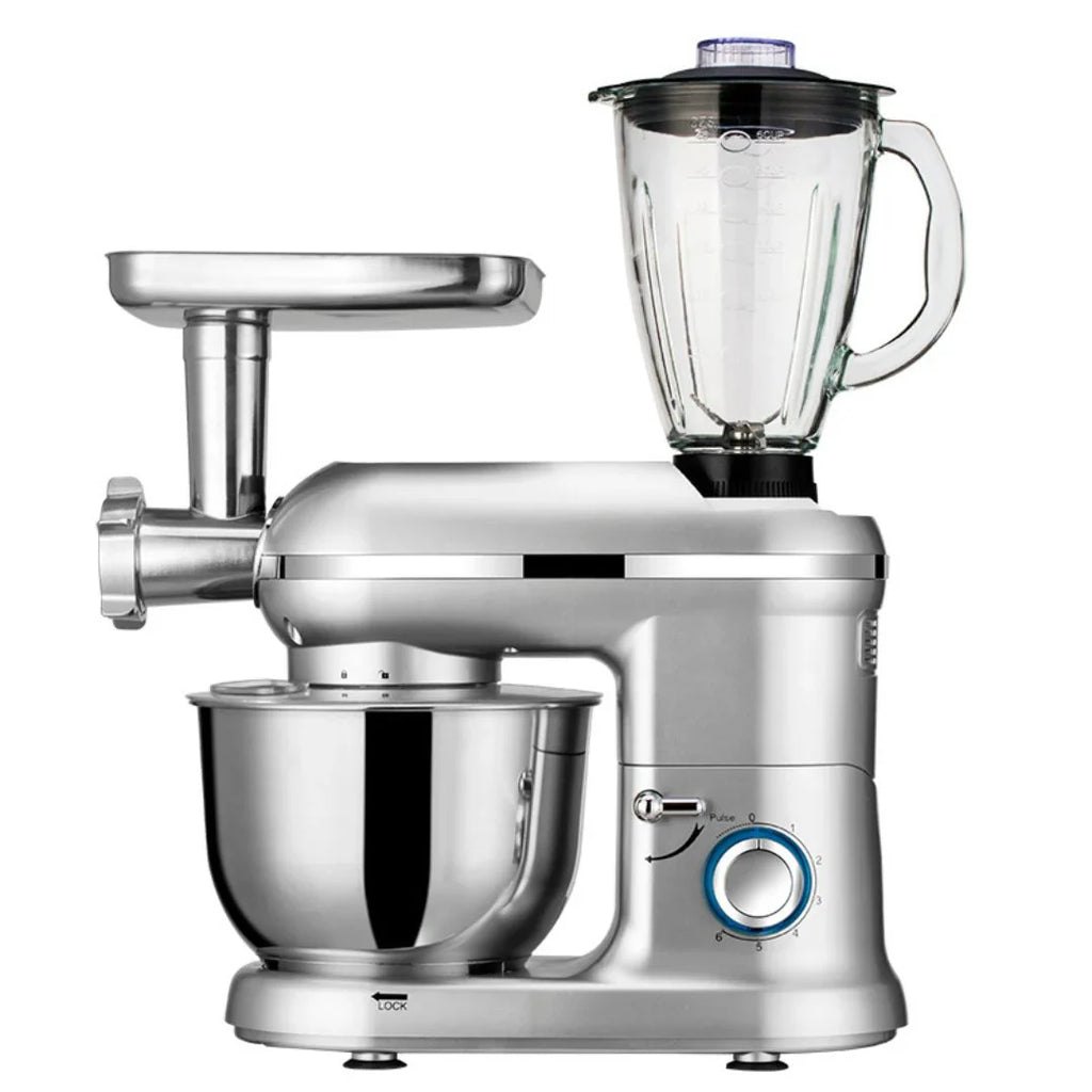 Robot Multifuncțional 1400W, 5.5L, Mixer + Blender + Tocător, Ideal pentru Patiserie și Smoothie-uri