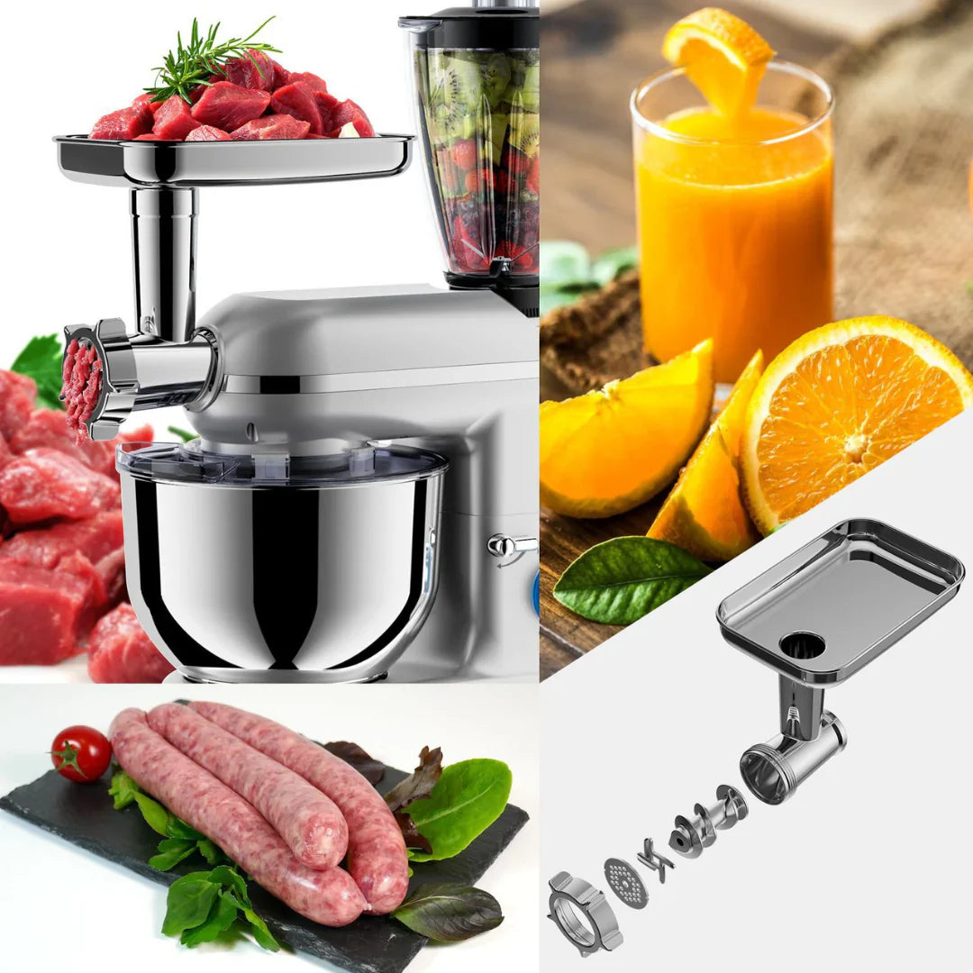 Robot Multifuncțional 1400W, 5.5L, Mixer + Blender + Tocător, Ideal pentru Patiserie și Smoothie-uri