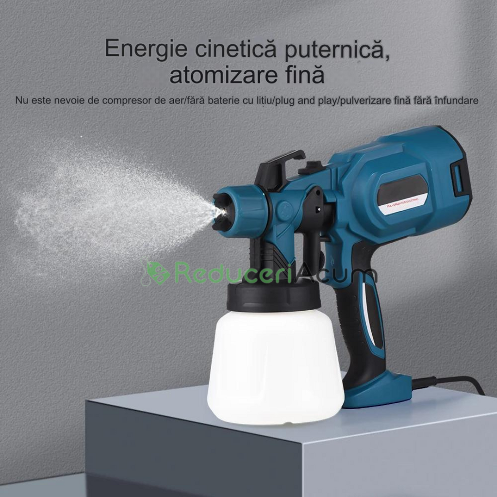 Aparat Profesional De Vopsit Și Zugrăvit LEIHMANN, Electric, Cu Rezervor De Vopsea, 800 ml si 2 Acumulatori, 36V, Portabil