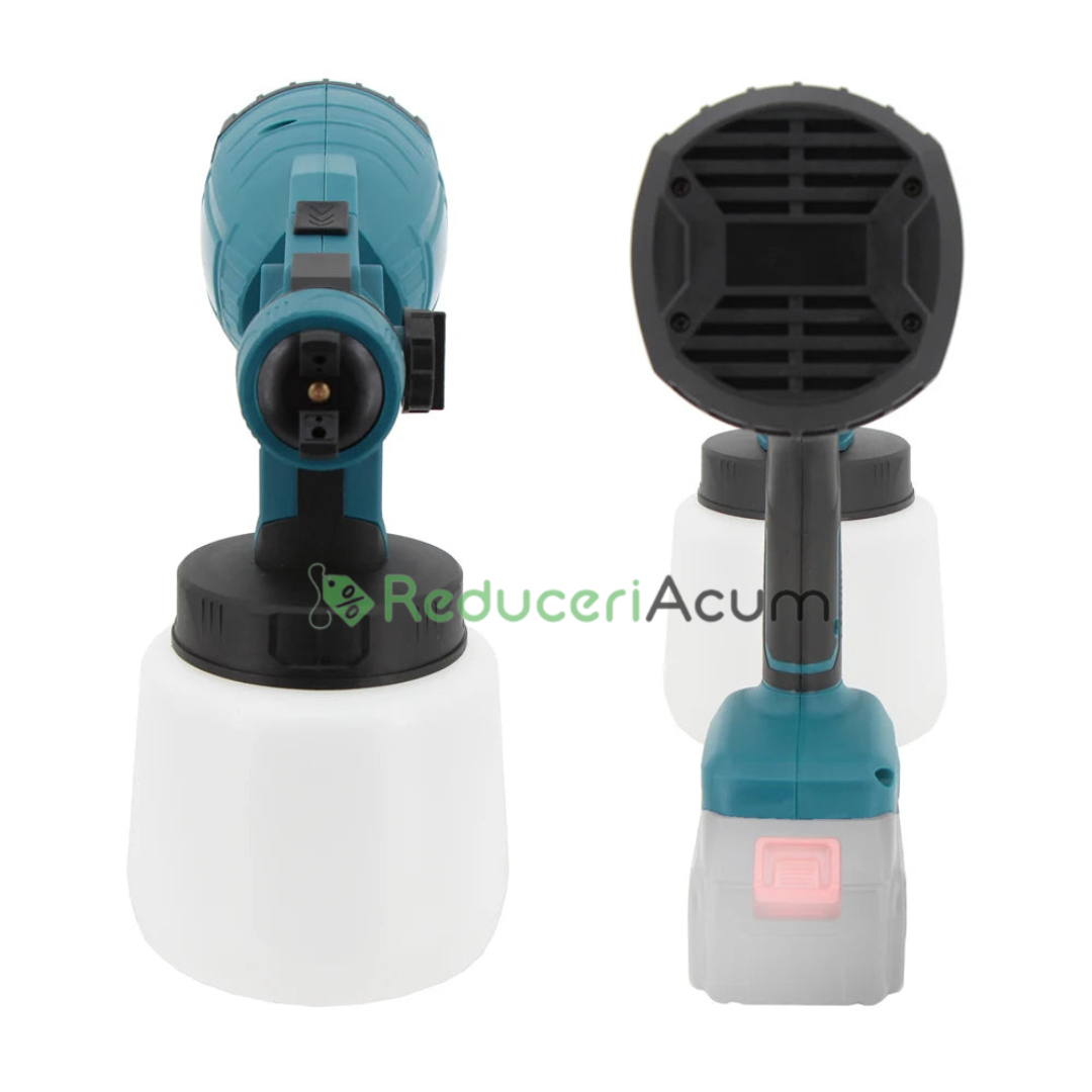 Aparat Profesional De Vopsit Și Zugrăvit LEIHMANN, Electric, Cu Rezervor De Vopsea, 800 ml si 2 Acumulatori, 36V, Portabil