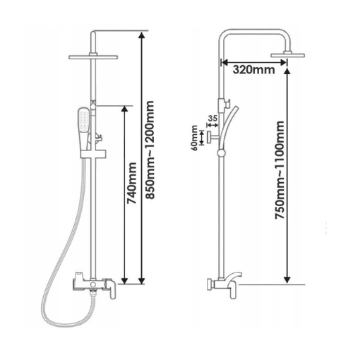 Set de dus cu emitatie marmura, banda LED si display de temperatura, MTZ5