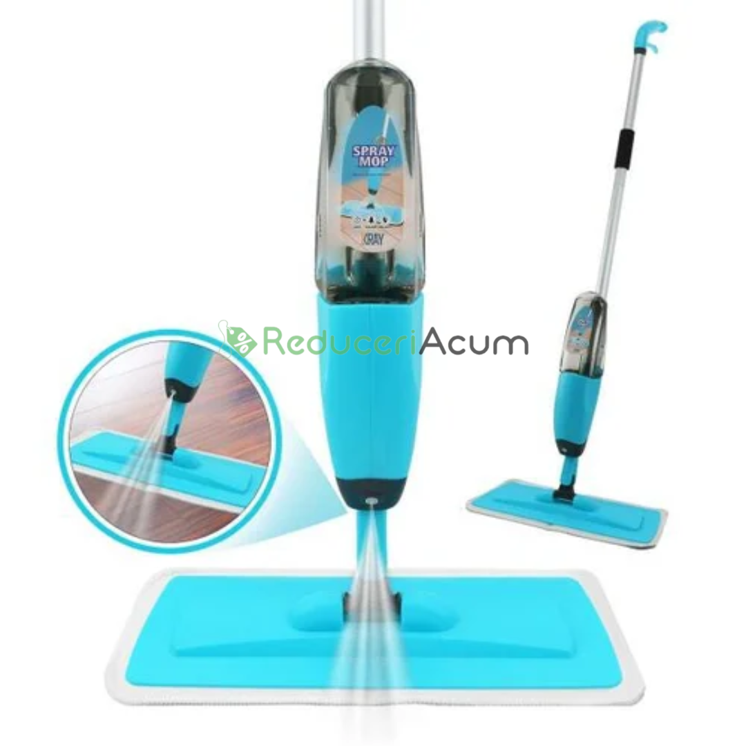 Mop microfibra cu pulverizare apa, rezervor 600 ml