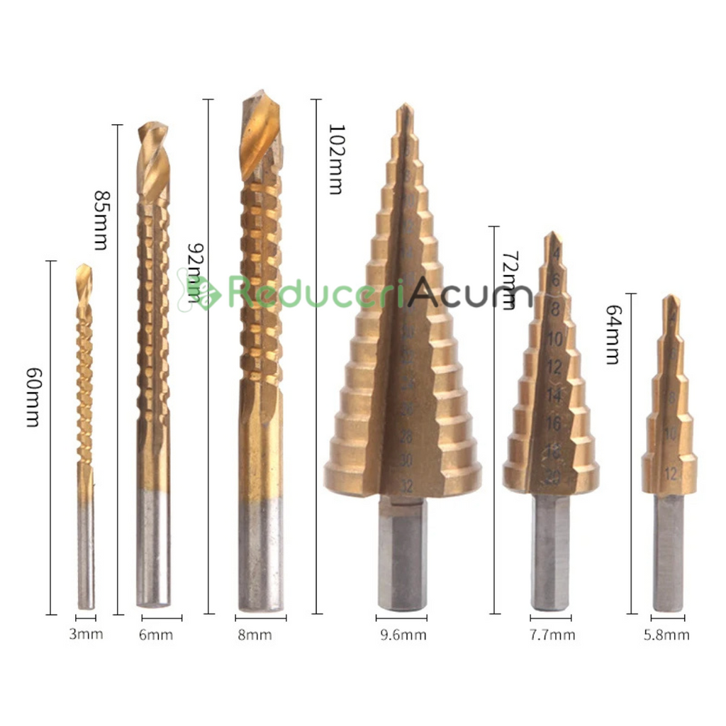 Set burghie metal, LEIH MANN, universale, 6 piese acoperite cu TITAN