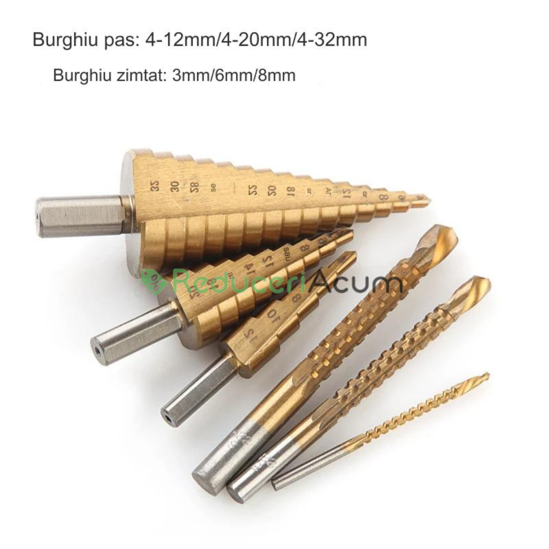Set burghie metal, LEIH MANN, universale, 6 piese acoperite cu TITAN