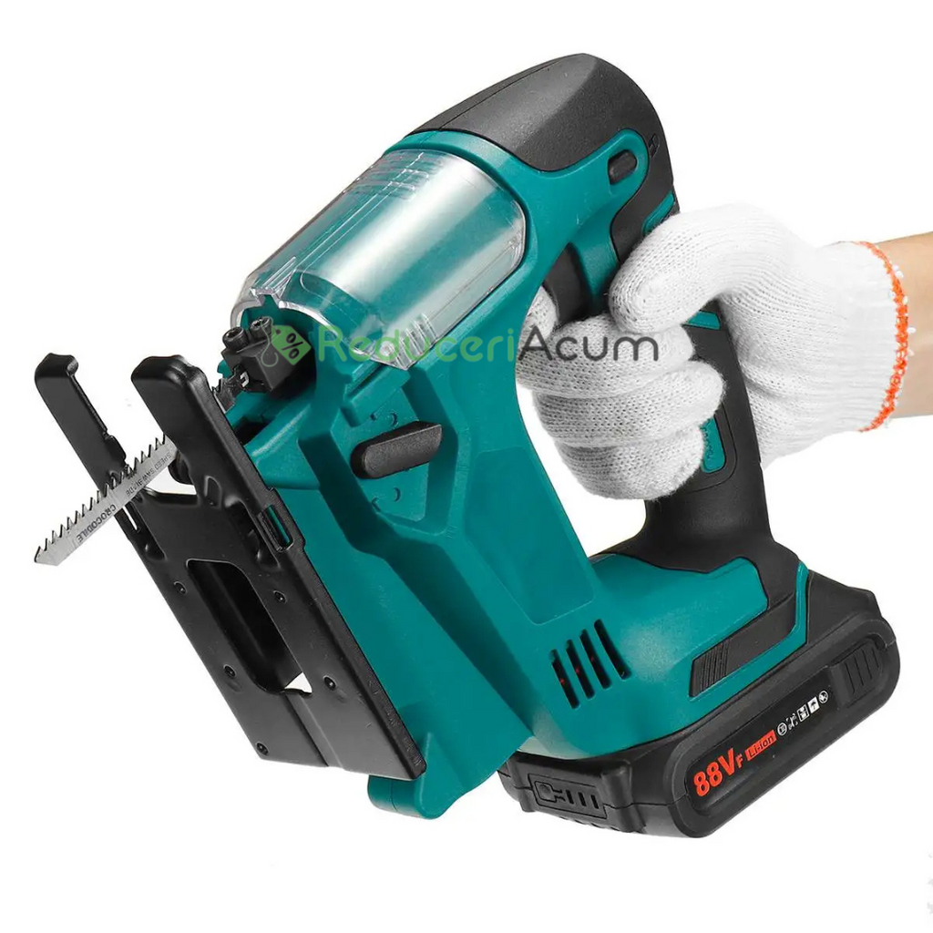 Fierăstrău pendular electric cu 2 acumulatori 36V pentru tăiere în unghi,  unelte de tâmplărie