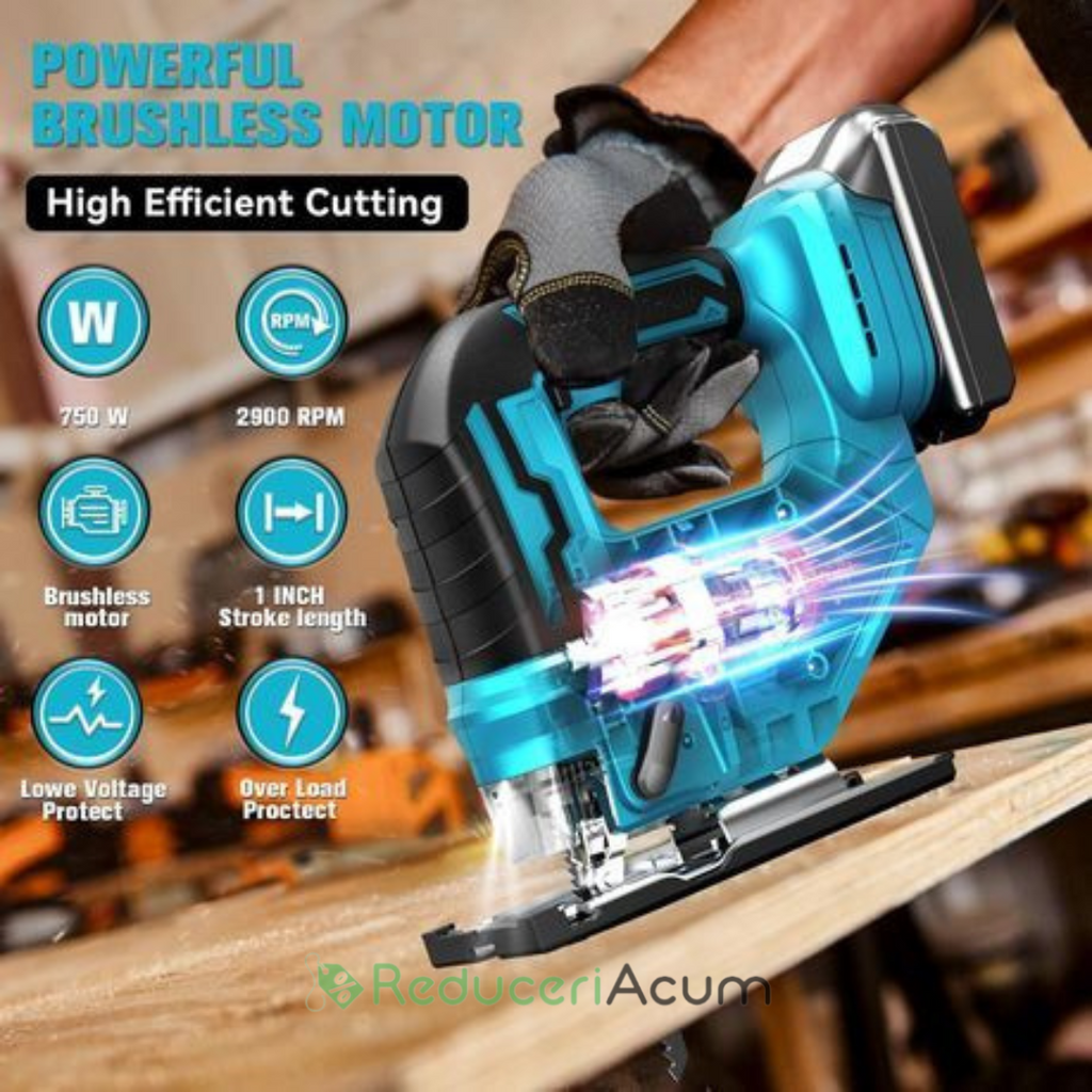 Fierăstrău pendular electric cu 2 acumulatori 36V pentru tăiere în unghi,  unelte de tâmplărie