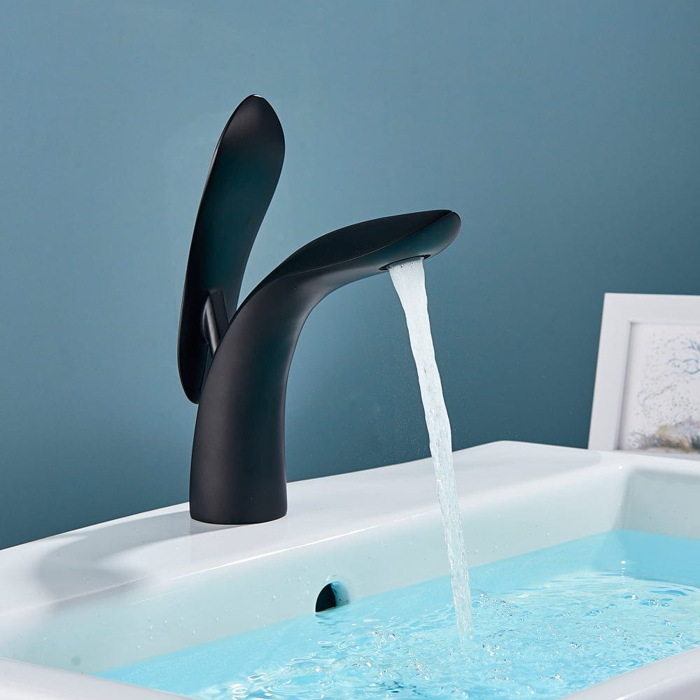 Baterie Baie Negru Mat pentru Lavoar, 20 cm, VST31