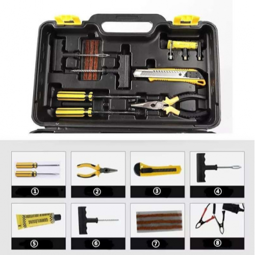 Compresor Auto 12V cu 2 Cilindri + Kit Pană și 7 Accesorii – Umflare Rapidă Anvelope