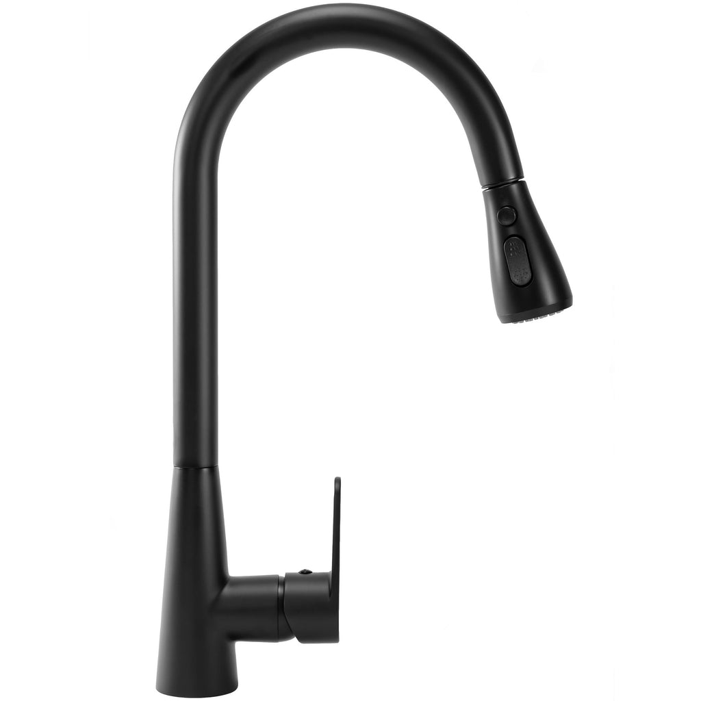 Baterie bucătărie negru mat cu duș extensibil modern, VST48