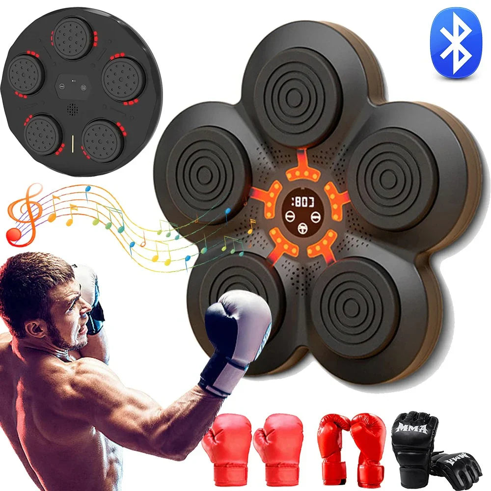 Aparat de box montabil interactiv, sincronizare Bluetooth, muzică și lumini RGB, Negru