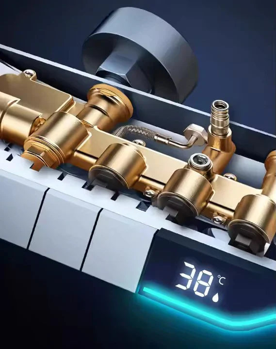 Coloană de Duș AirFlow Elite – LED Inteligent și Control Termostatic pentru O Experiență de Lux