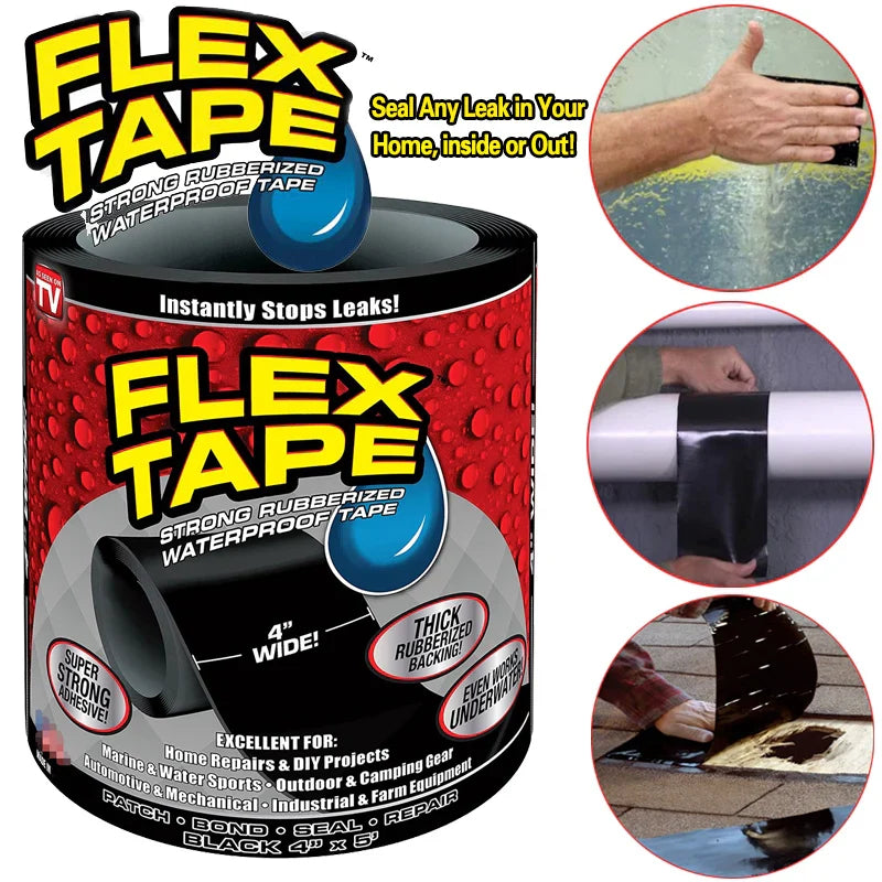 Flex Tape – Bandă Super Adezivă Rezistentă la Apă și Uzură