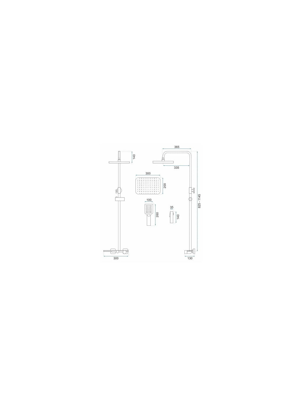Coloana de duş Pure Flow Chrome, cu 4 functii de spalare, si scurgere tip cascada
