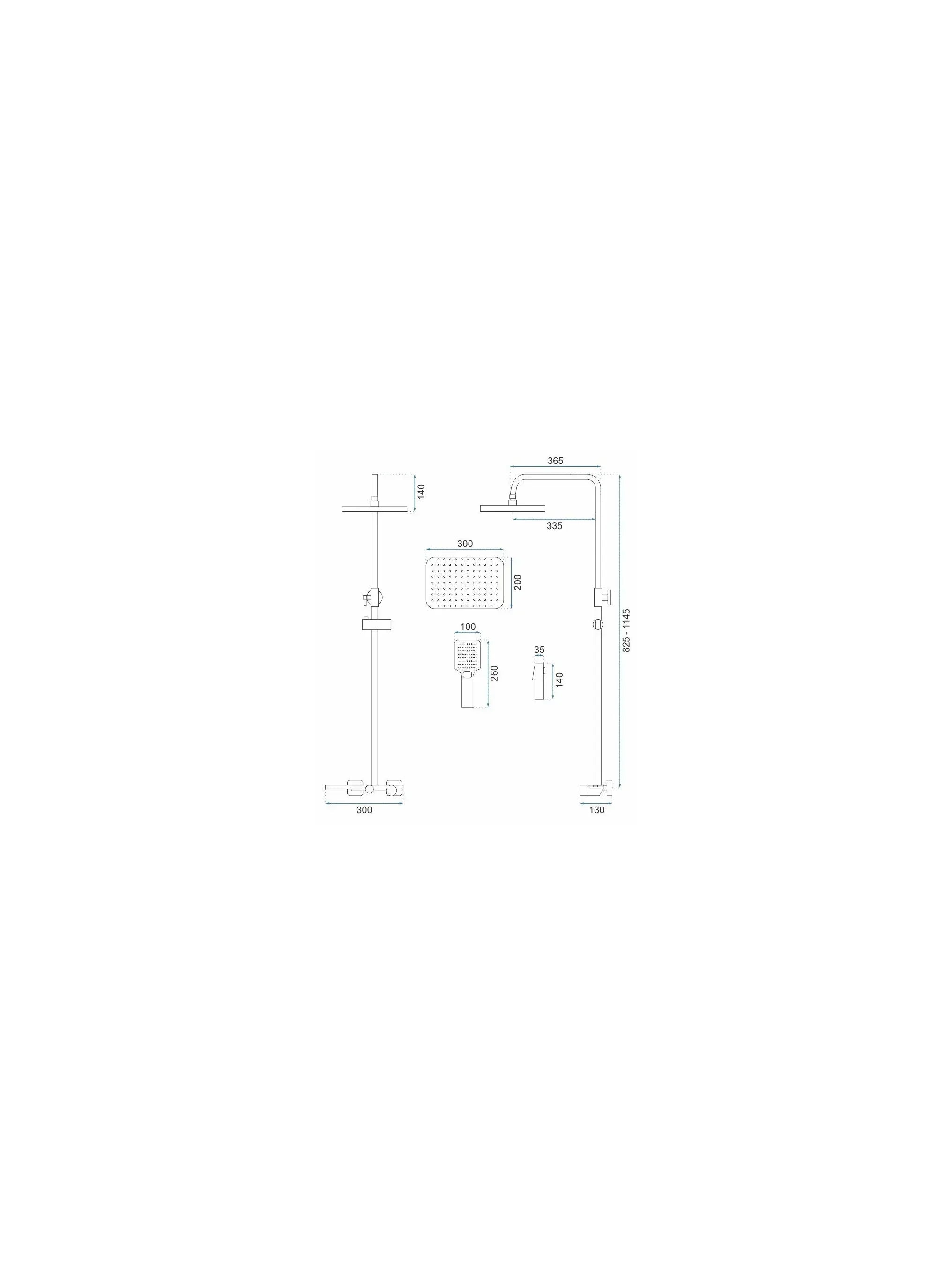 Coloana de duş Pure Flow Chrome, cu 4 functii de spalare, si scurgere tip cascada