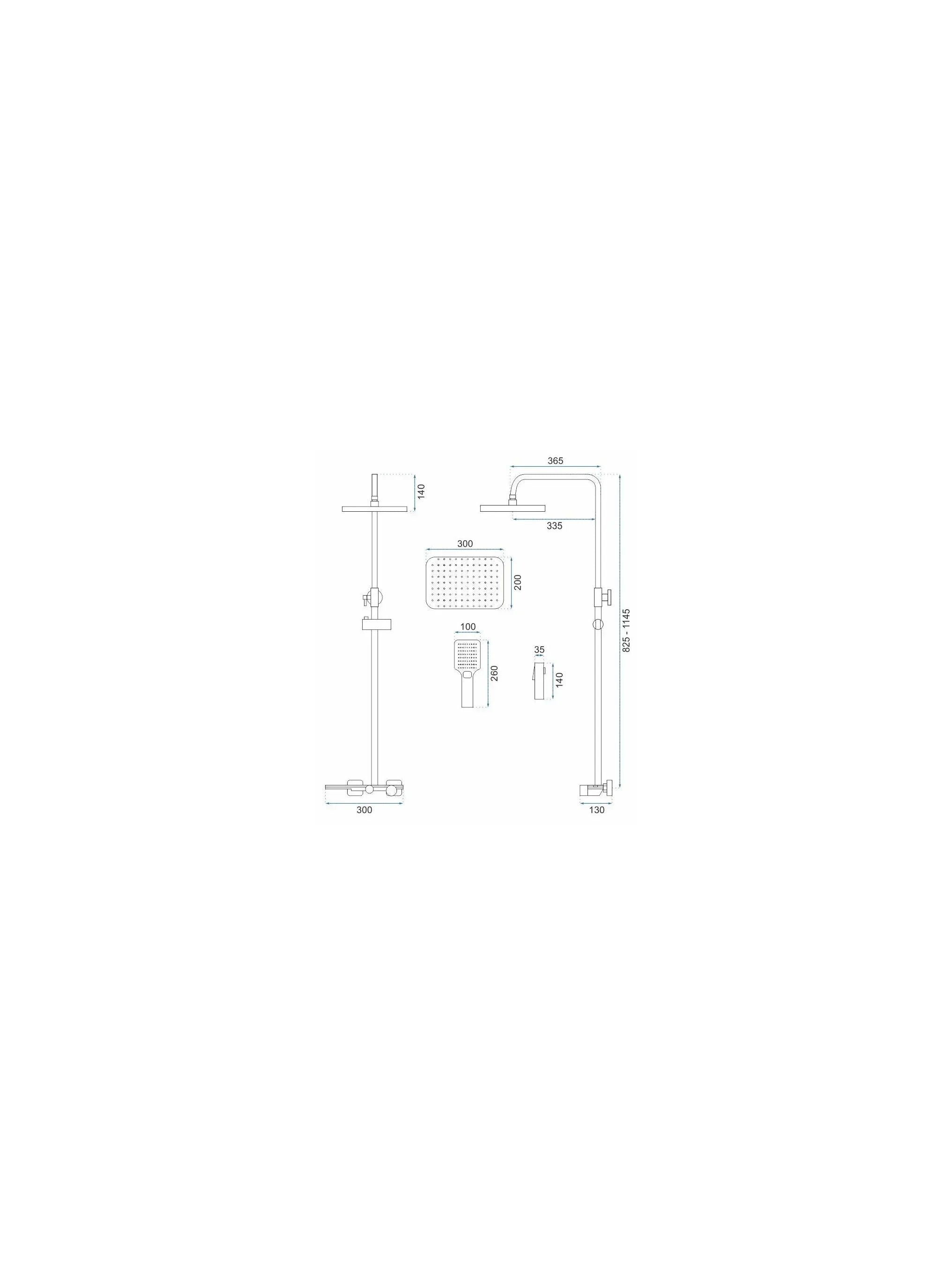 Coloana de duş Pure Flow Chrome, cu 4 functii de spalare, si scurgere tip cascada