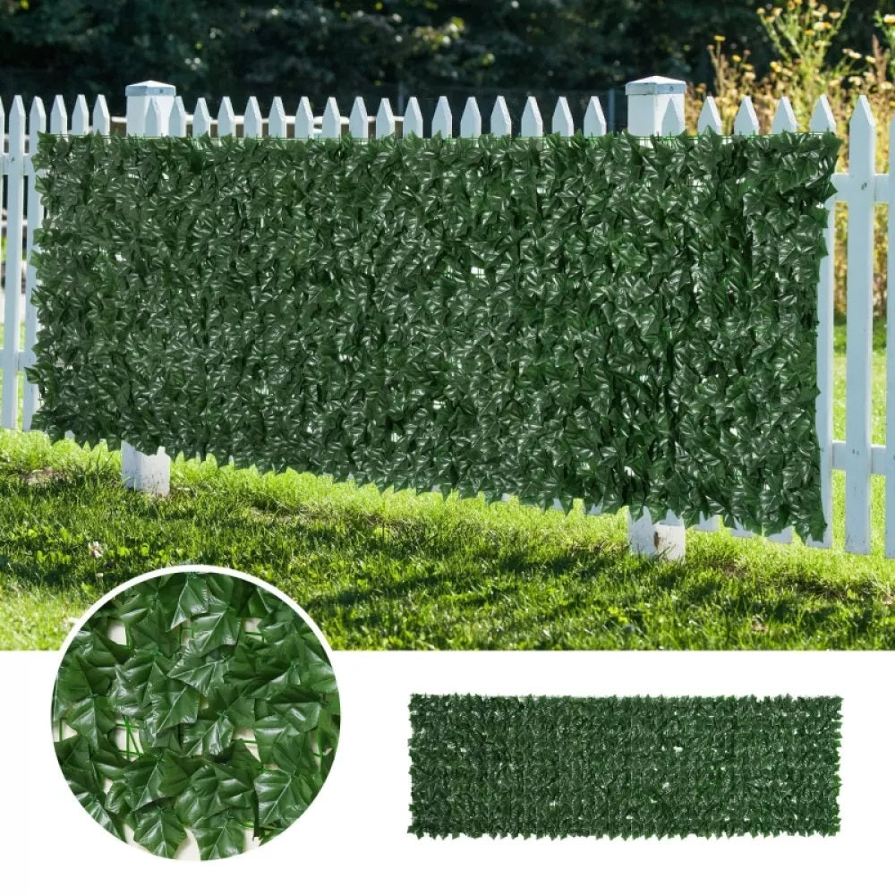 Lichidare de Stoc! Gard Artificial cu Model Frunze Verzi pentru Decorarea Gradinii, 100 x 300 cm.