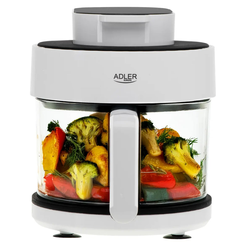 Friteuză cu Aer Cald 3L cu Bol din Sticlă – Adler AD 6316, 1400W, 8 Programe, Touch Screen