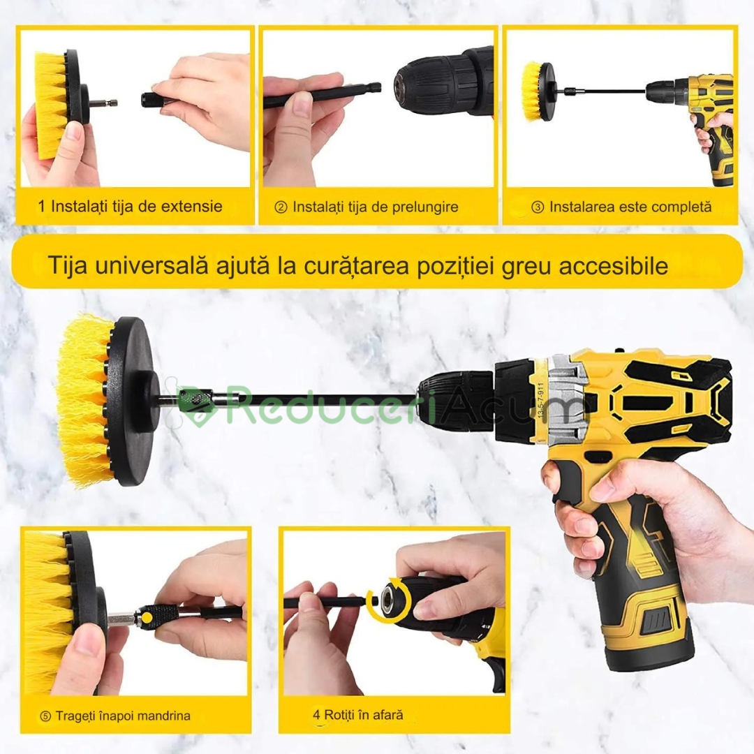Set 3 perii de curatare pentru bormasina sau autofiletanta