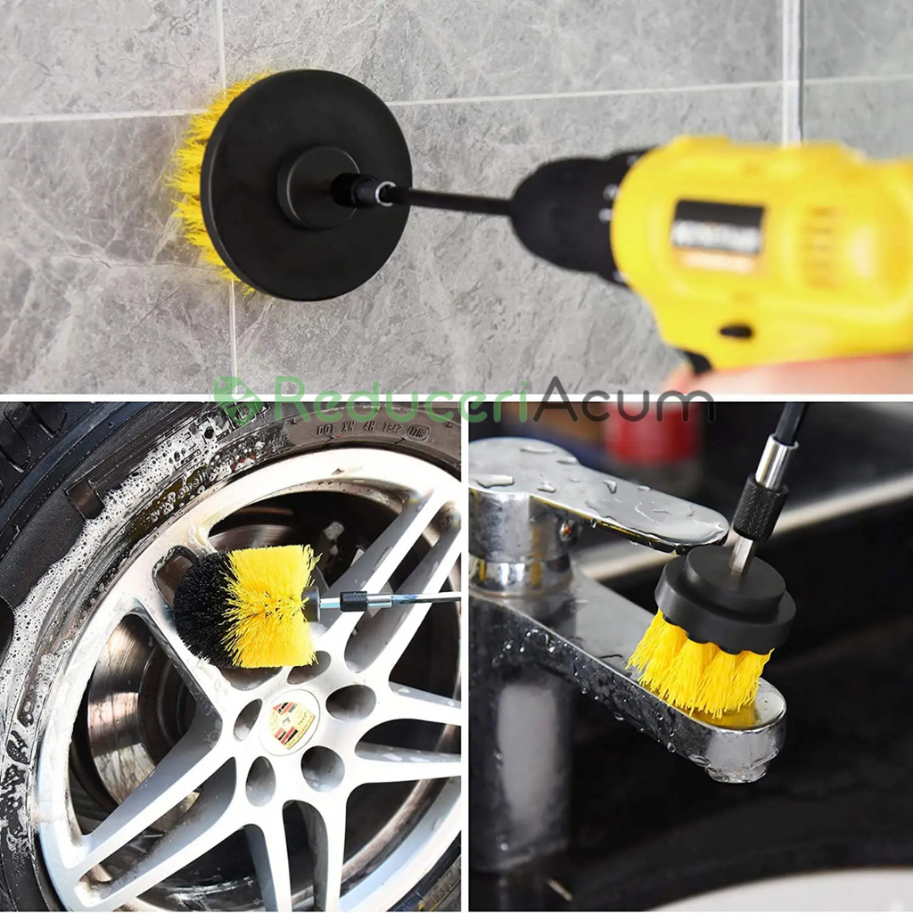 Set 3 perii de curatare pentru bormasina sau autofiletanta