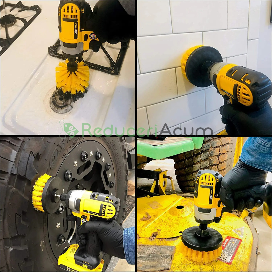 Set 3 perii de curatare pentru bormasina sau autofiletanta