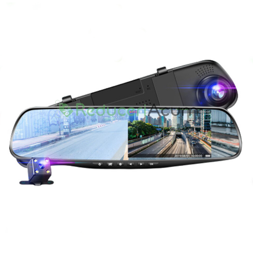 Oglinda monitor dual camera 4.3 inch pentru parcare