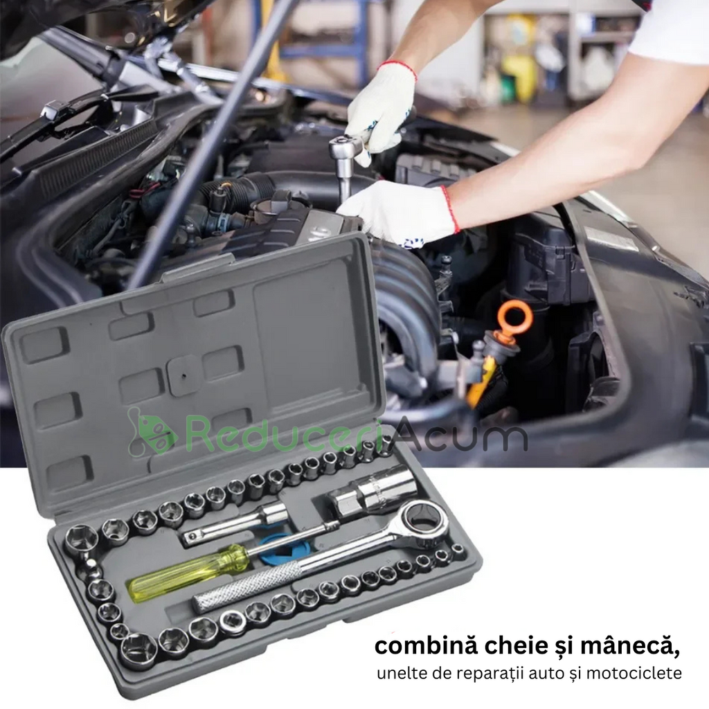 Trusa bormasina LEIHMANN, 2 acumulatori, 36V, 5Ah, incarcator si 30 accesorii, galben + Trusa 40 Piese Cadou