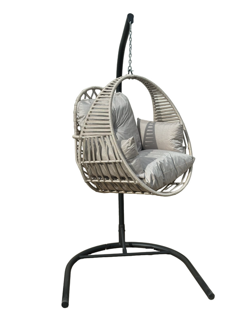 Balansoar Colin, negru, cu perna gri 115 cm x 105 cm x 205 cm