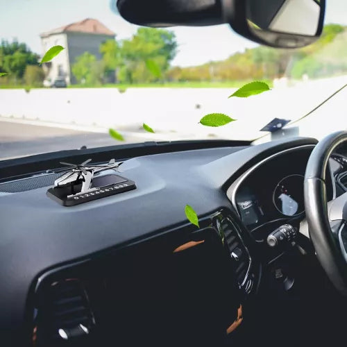 Difuzor Parfum Auto Solar – Odorizant cu Elice și Suport pentru Telefon