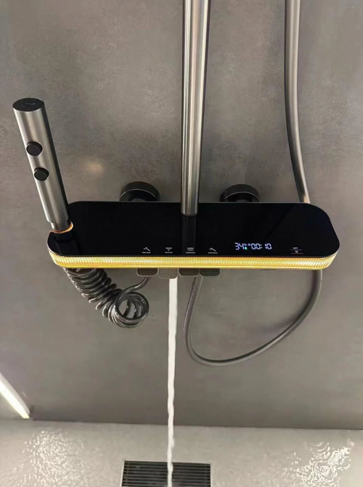 Sistem de duş „Tropic Rain” cu iluminare ambient şi indicator digital de temperatură, MTZ6