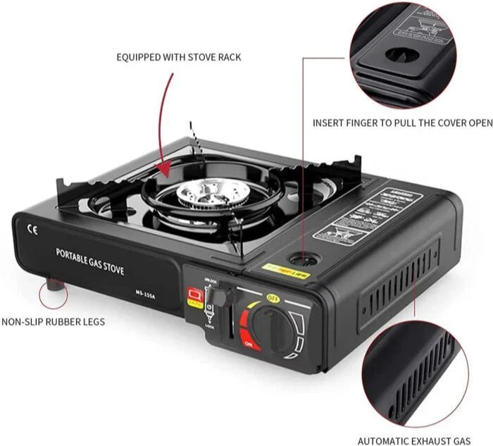 Aragaz Camping Portabil cu Aprindere Automată, Ușor și Compact, Perfect pentru Outdoor și Călătorii