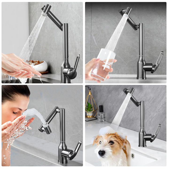 Baterie Baie/Bucătărie Rotativă cu Design Universal, Robinet de Lavoar Modern, VST127