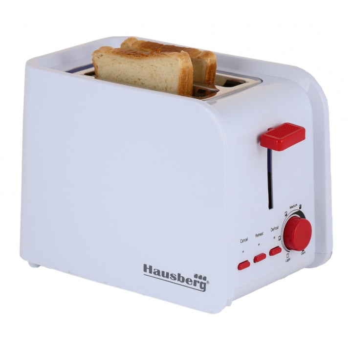 Toaster Hausberg HB-195R – 750W, 2 Felii, Decongelare, Reîncălzire, 6 Trepte Putere
