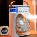 Ventilator Portabil 3 în 1 pentru Acasă – Umidificator și LED, Reglabil și Silentios