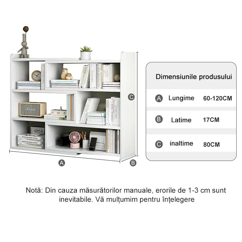 Include intervalul exact de extindere (60-120 cm) și numărul de rafturi. Este titlul care răspunde cel mai bine căutărilor specifice după dimensiuni.