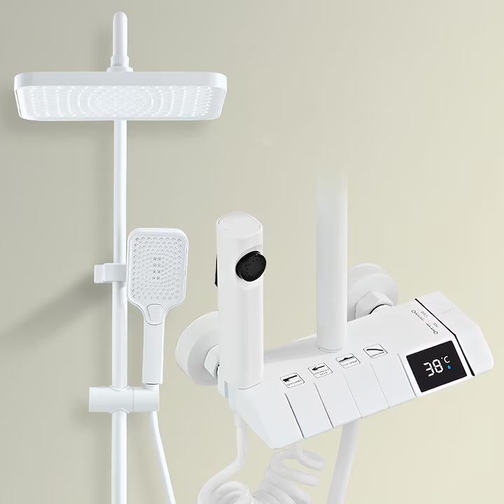 Set de duș alb premium cu termostat și afișaj digital, BSL10A