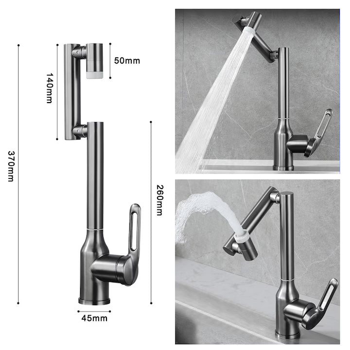 Baterie Baie/Bucătărie Rotativă cu Design Universal, Robinet de Lavoar Modern, VST127