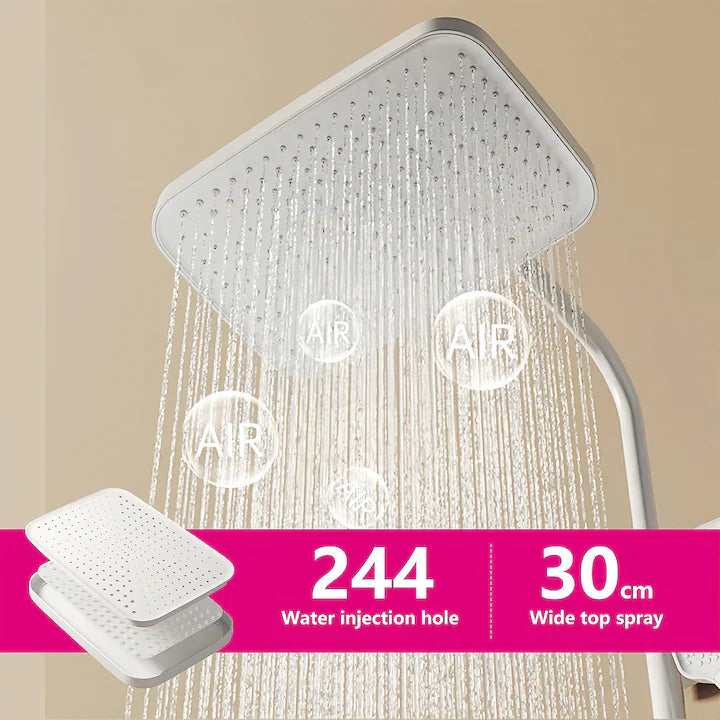 Set de duș alb premium cu termostat și afișaj digital, BSL10A