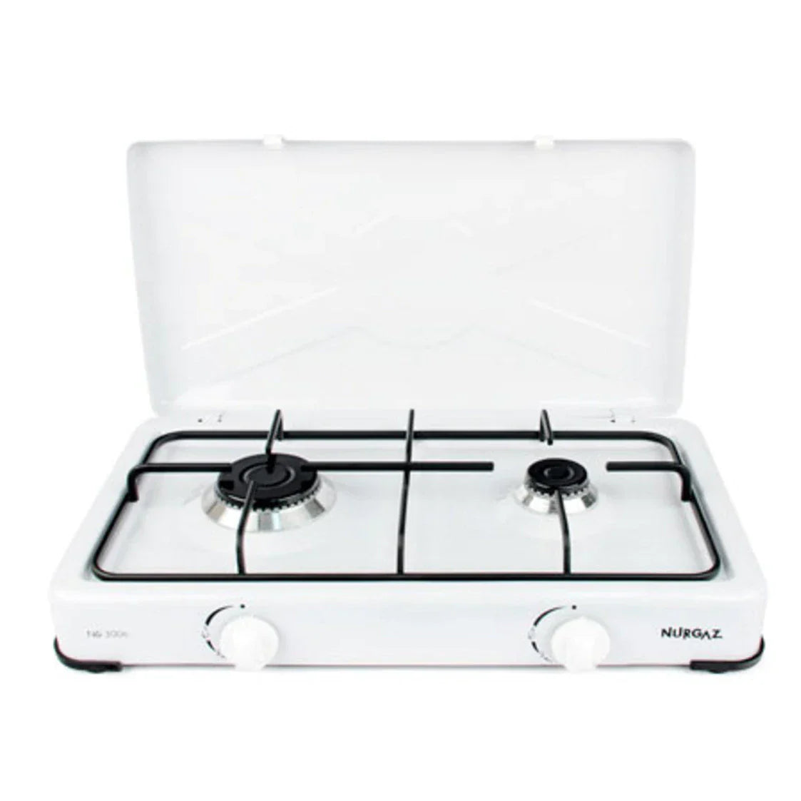 Aragaz Portabil Emailat Ertone ERT-MN 207, 2 Arzătoare, Alimentare Butelie, 57 x 27 x 7 cm, Alb