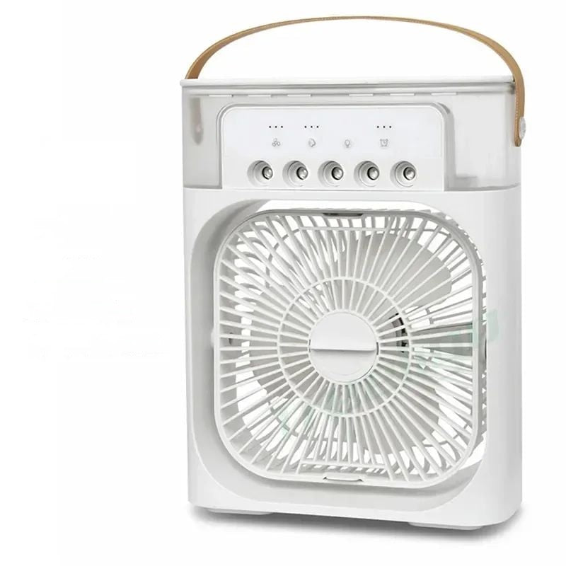 Ventilator Portabil 3 în 1 pentru Acasă – Umidificator și LED, Reglabil și Silentios