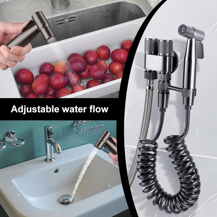 Set Dus Igienic WC si Bideu cu Furtun Extensibil – Pulverizator Igienic pentru Baie