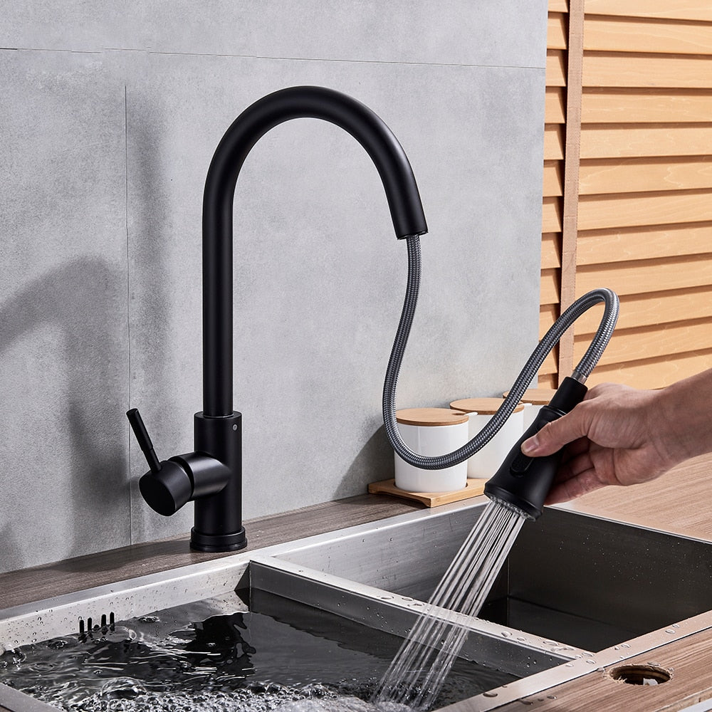 Baterie Bucătărie Negru, 39 cm, 2 Moduri de Jet și Buton Pauză, BSL14/ VST75