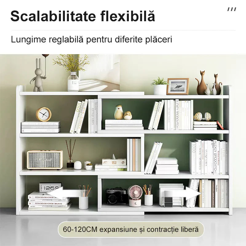 Include intervalul exact de extindere (60-120 cm) și numărul de rafturi. Este titlul care răspunde cel mai bine căutărilor specifice după dimensiuni.