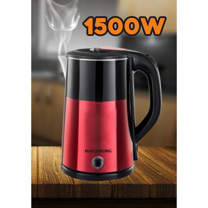 Cană Electrică 2L cu Oprire Automată – Hausberg HB-3618RS, 1500W, Bază Rotativă 360°